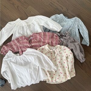 Zara Kids' Blouses in White, Pink, and Blue